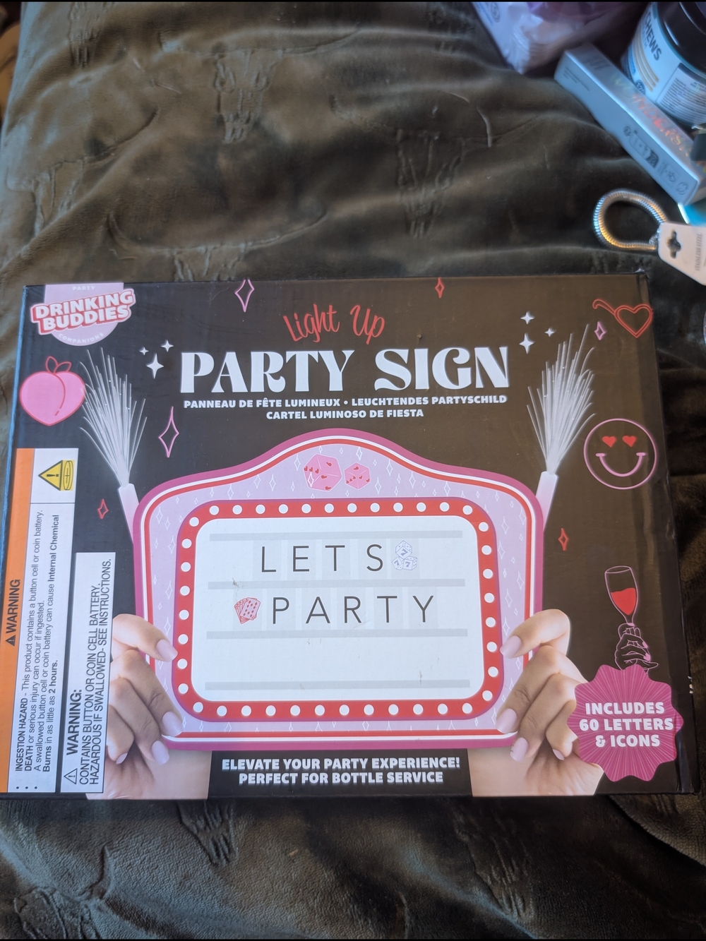 Light Up Party Sign - Pink